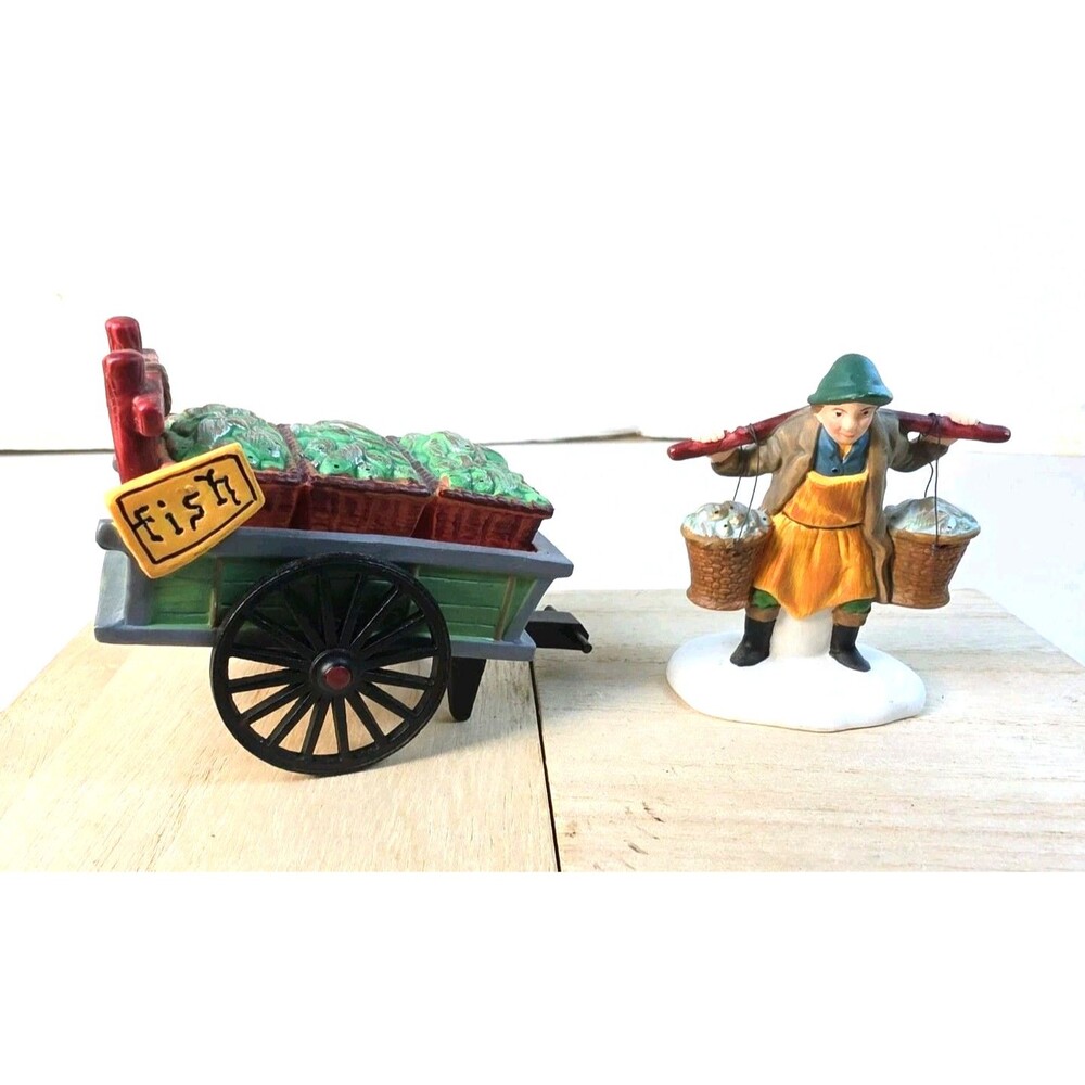 Department 56 "Chelsea Market Fish Monger & Cart" 2-piece Set read 1993